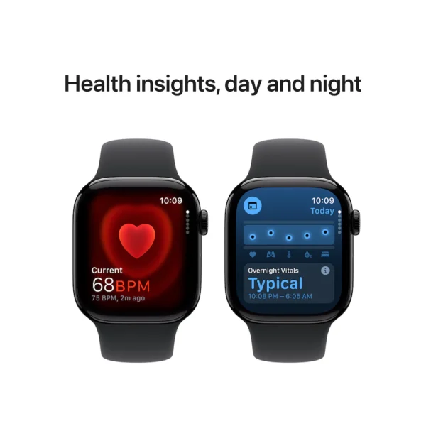Apple Watch Series 10 42mm Jet Black Aluminium Case with Black Sport Band