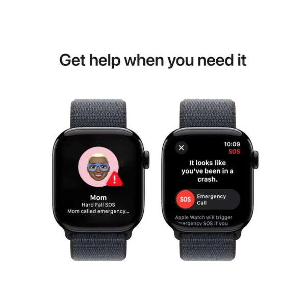 Apple Watch Series 10 42mm Jet Black Aluminium Case with Ink Sport Loop
