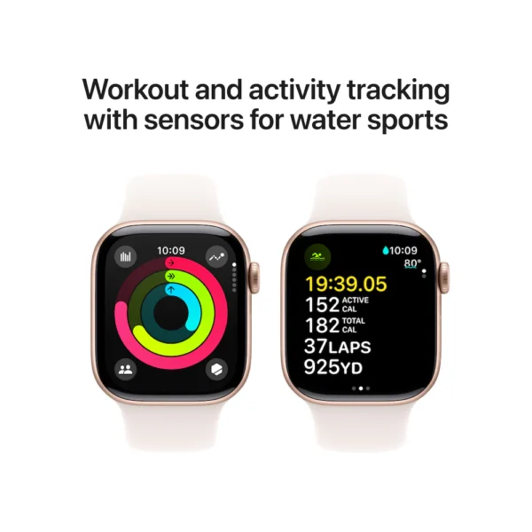Apple Watch Series 10 46mm Rose Gold Aluminium Case with Light Blush Sport Band