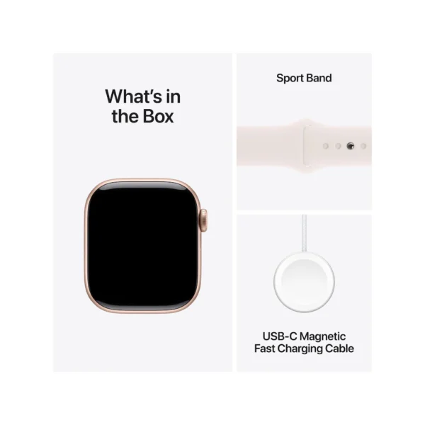 Apple Watch Series 10 46mm Rose Gold Aluminium Case with Light Blush Sport Band