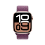 Apple Watch Series 10 - 42mm Rose Gold Aluminium Case with Plum Sport Loop
