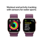 Apple Watch Series 10 - 42mm Rose Gold Aluminium Case with Plum Sport Loop