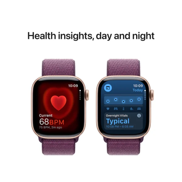 Apple Watch Series 10 - 42mm Rose Gold Aluminium Case with Plum Sport Loop