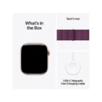 Apple Watch Series 10 - 42mm Rose Gold Aluminium Case with Plum Sport Loop