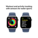 Apple Watch Series 10 42mm Silver Aluminium Case with Denim Sport Band