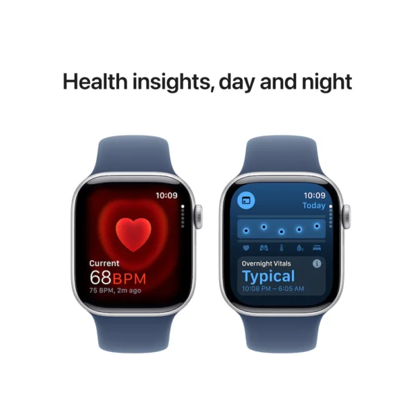 Apple Watch Series 10 42mm Silver Aluminium Case with Denim Sport Band