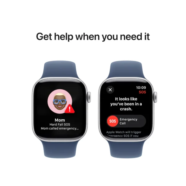 Apple Watch Series 10 42mm Silver Aluminium Case with Denim Sport Band
