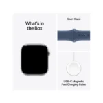 Apple Watch Series 10 42mm Silver Aluminium Case with Denim Sport Band