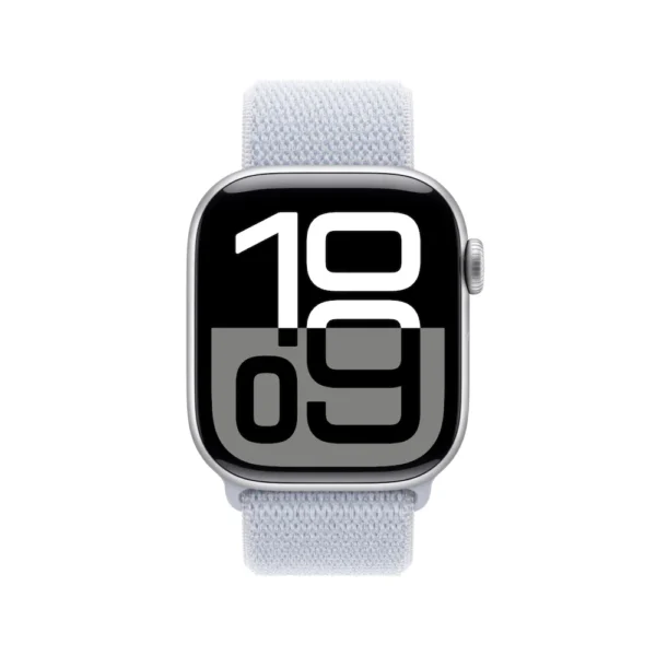 Apple Watch Series 10 42mm Silver Aluminium Case with Blue Cloud Sport Loop