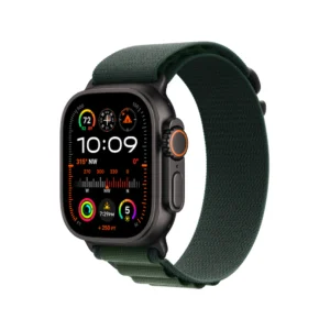 Apple Watch Ultra 2 Black Titanium Case With Dark Green Alpine Loop