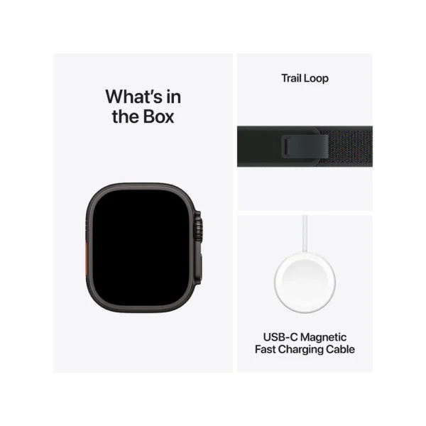 Apple Watch Ultra 2 Black Titanium Case with With Trail Loop